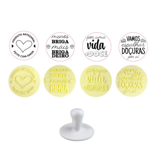 KIT CARIMBOS FRASES DOCES AMARELO  - BLUE STAR