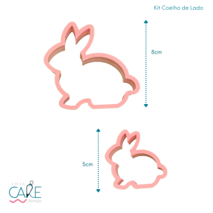 KIT COELHO DE LADO - (2 PEÇAS) - LOJA CAKE DESIGN