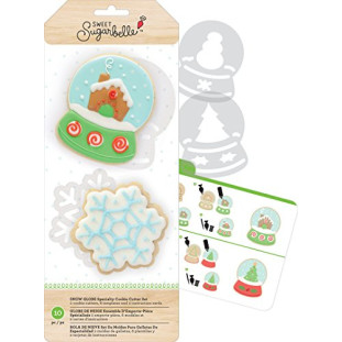 KIT DE CORTADORES E ESTENCIL SUGARBELLE NATAL GLOBO E FLOCO DE NEVE