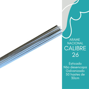 ARAME NACIONAL  CALIBRE 26 BRANCO (50  arames por pacote)