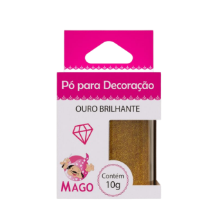 PÓ PARA DECORAÇÃO OURO BRILHANTE 10G - MAGO