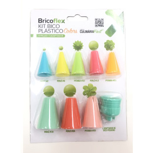 KIT BICOS PLÁSTICO COLORS BRiCOFLEX (8 peças + 1 adaptador)