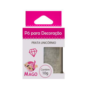 PÓ PARA DECORAÇÃO PRATA UNICÓRNIO 10G  - MAGO