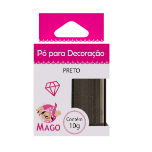 PÓ PARA DECORAÇÃO PRETO BRILHANTE 10G - MAGO