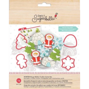 KIT DE CORTADORES E ESTENCIL SUGARBELLE BISCOITOS DE INVERNO - NATAL