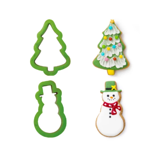 CORTADOR DE PLÁSTICO RÍGIDO ÁRVORE E BONECO DE NEVE - DECORA ITÁLIA