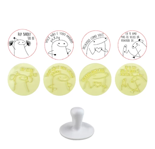 KIT CARIMBOS FLORK AMARELO (5cm - 4 carimbos)  - BLUE STAR
