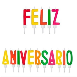 VELA PALITO FELIZ ANIVERSÁRIO COLORIDA