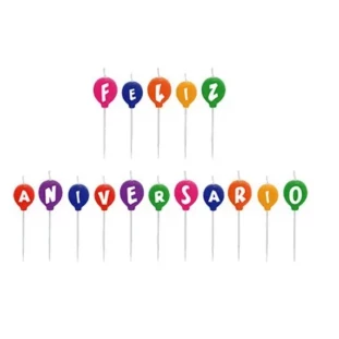 VELA FELIZ ANIVERSÁRIO BALÕES