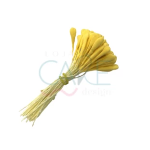 50 PISTILOS/ESTAMES FOLHINHA ACHATADO  - AMARELO FOSCO
