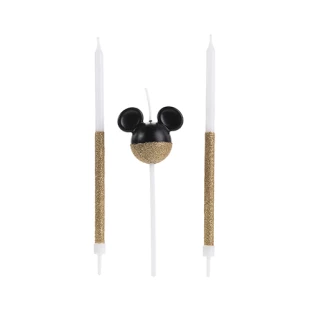 VELA MICKEY 360 GLITTER DOURADA
