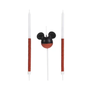 VELA MICKEY 360 GLITTER VERMELHA