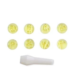 KIT MINI CARIMBOS FLORK AMARELO (1,5 CM) - BLUE STAR