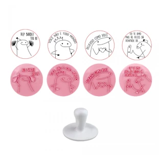 KIT CARIMBOS FLORK ROSA  (5cm - 4 carimbos) - BLUE STAR