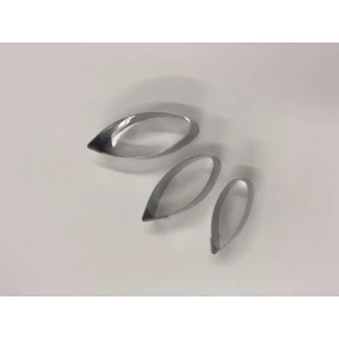 CORTADOR INOX DE FOLHAS DE JASMIM OU FLOR DE ERVILHA - 3 PEÇAS - LINHA PROFISSIONAL