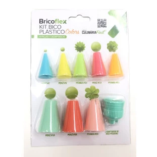 KIT BICOS PLÁSTICO COLORS BRiCOFLEX (8 peças + 1 adaptador)
