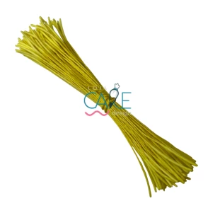 100 PISTILOS/ESTAMES DUPLOS ARROZINHO PARA PEÔNIA COM 10 CM   - AMARELO 