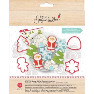 KIT DE CORTADORES E ESTENCIL SUGARBELLE BISCOITOS DE INVERNO - NATAL