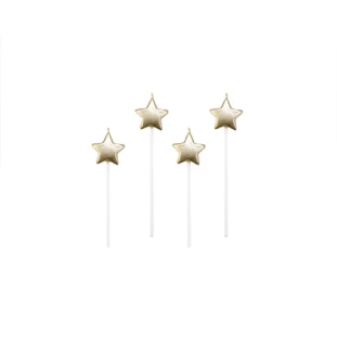 VELA ESTRELA DOURADA - (4 UNIDADES)  - SILVER FESTAS